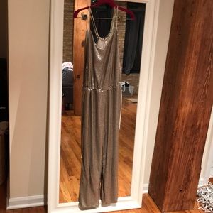 Free people gold sequin jumpsuit